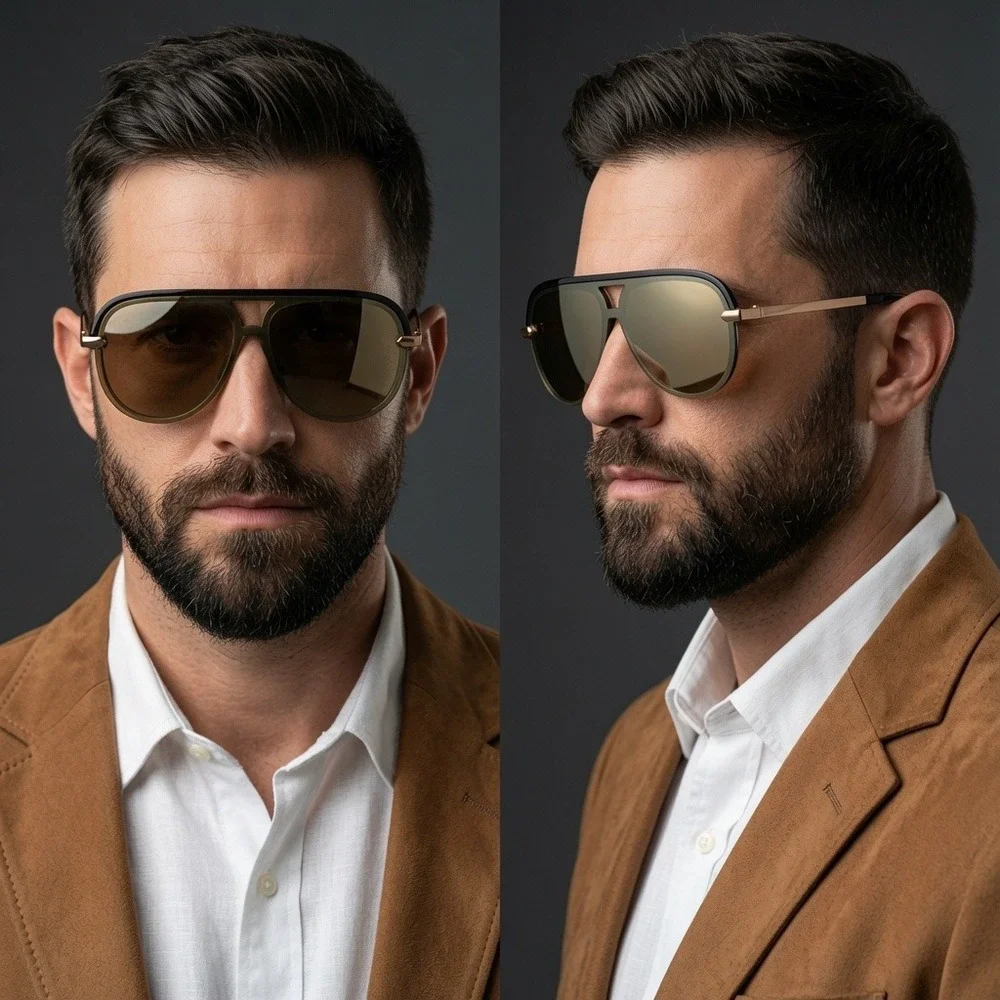 Men Sunglasses Luxury Designer Style Retro Modern Streetwear Hip Hop Fashion New